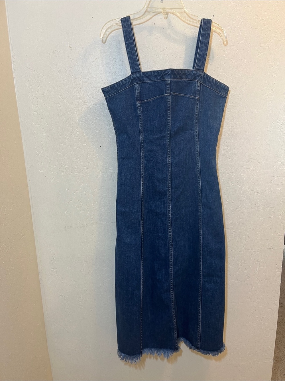 Madewell Denim Midi Dress in Dark Blue
